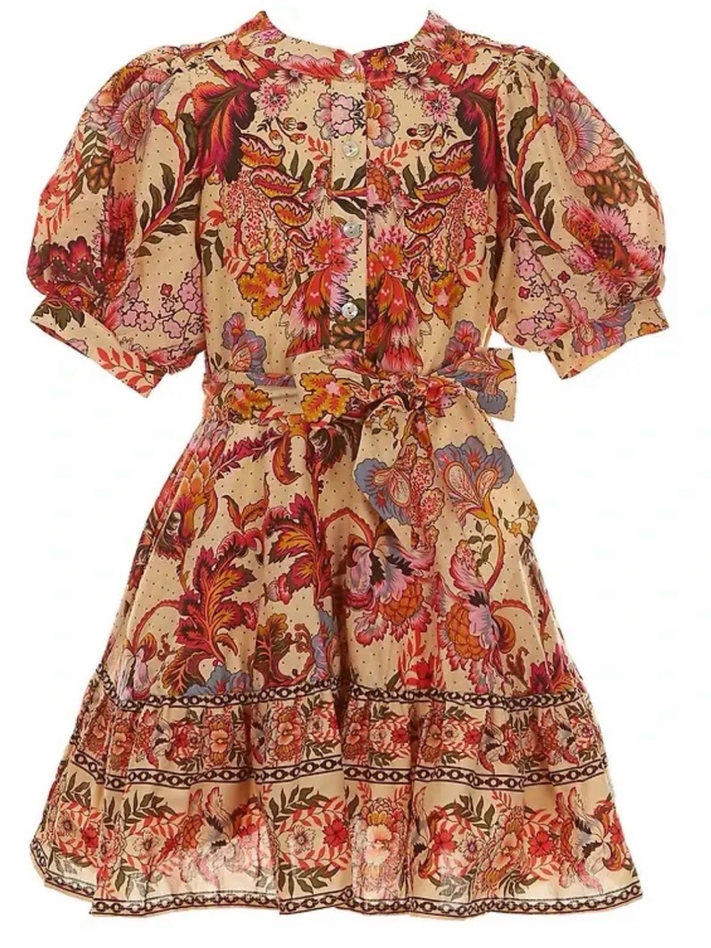 NWT A LOVES A Floral Bubble Sleeve Floral Print Dress, Girls Large